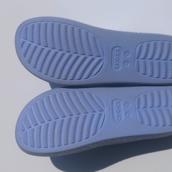 Sparkly glitter platform Moon Jelly Crocs in purple sz 10 - Picture 10 of 12